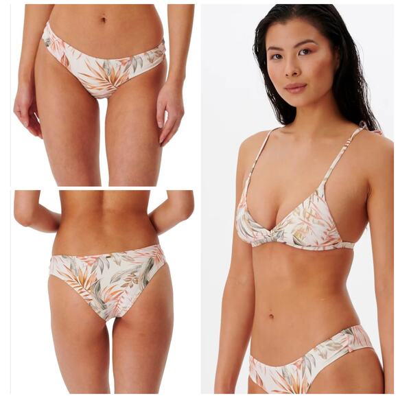 Rip Curl Havana Tri Bikini Top & Cheeky Surf Bottoms Size Large - Picture 2 of 14